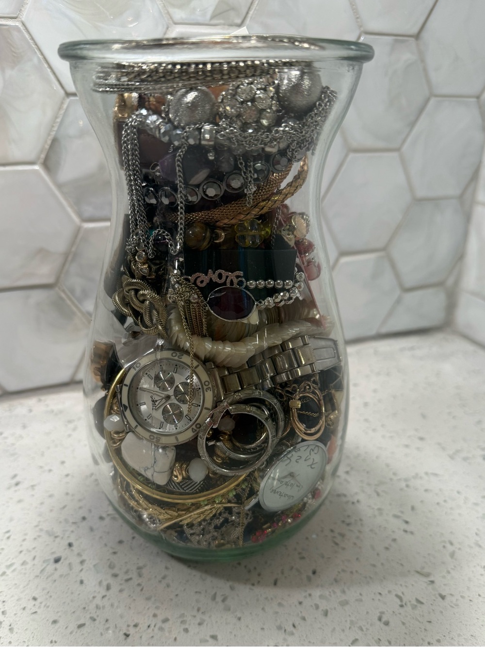 Fashion Costume Jewelry Mystery Jar Multicolor 50+ pcs Watches Ring Earring 4lbs